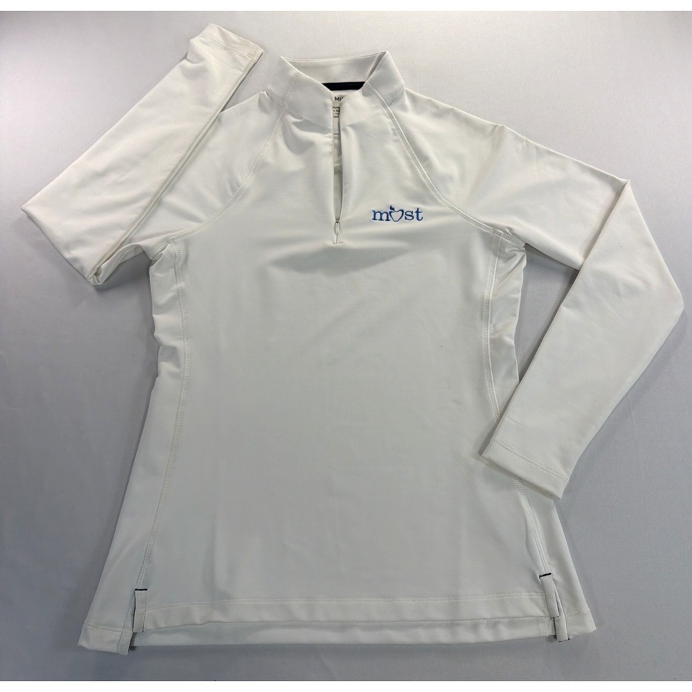 Peter Millar UPF 50+ Quarter Zip Long Sleeve Shirt Golf Women's Size Small White
